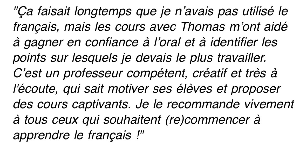 Avis d'Eddy sur les cours avec Thomas